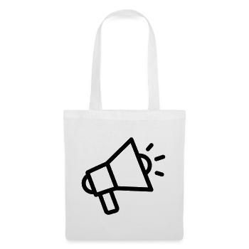 mégaphone - Sac en tissu - blanc - Devant