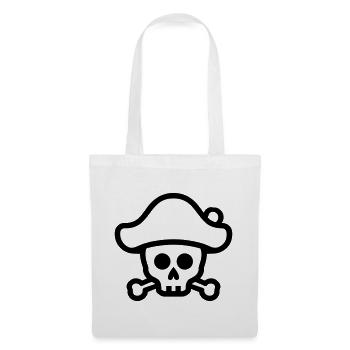 tête de mort - Sac en tissu - blanc - Devant