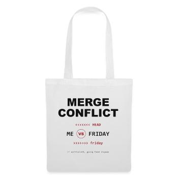 Merge Conflict: Me vs. Friday - Stoffbeutel - Weiß - Vorne