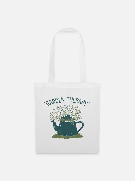 Garten Therapie Teekanne - Stoffbeutel - Weiß