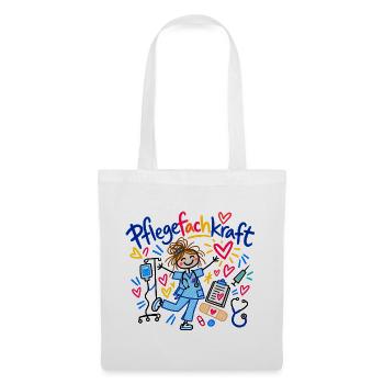 Pflegefachkraft Beruf Pflege Geschenk Doodle - Stoffbeutel - Weiß - Vorne