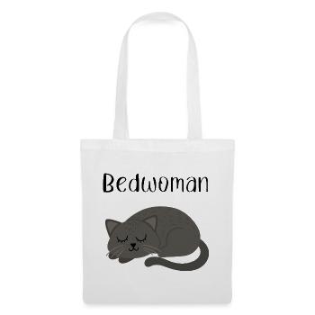 Katzen Nachthemd Schlafanzug Pyjama Bedwoman - Stoffbeutel - Weiß - Vorne