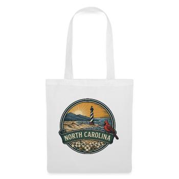 North Carolina Outer Banks Retro-Reisegeschenk - Stoffbeutel - Weiß - Vorne