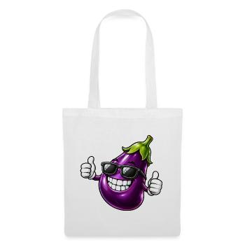 Coole Aubergine Cartoon Vegetarisch Sommer - Stoffbeutel - Weiß - Vorne