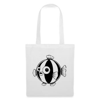 Lustiger Comic Kugelfisch Geschenk  - Stoffbeutel - Weiß - Vorne