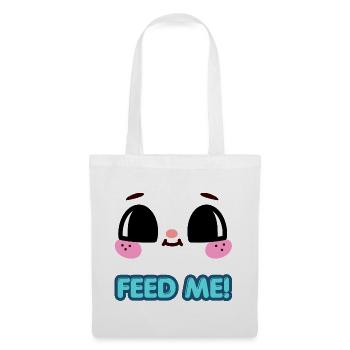 Fütter mich Kawaii süßes Gesicht Anime Foodie-Kunst - Stoffbeutel - Weiß - Vorne