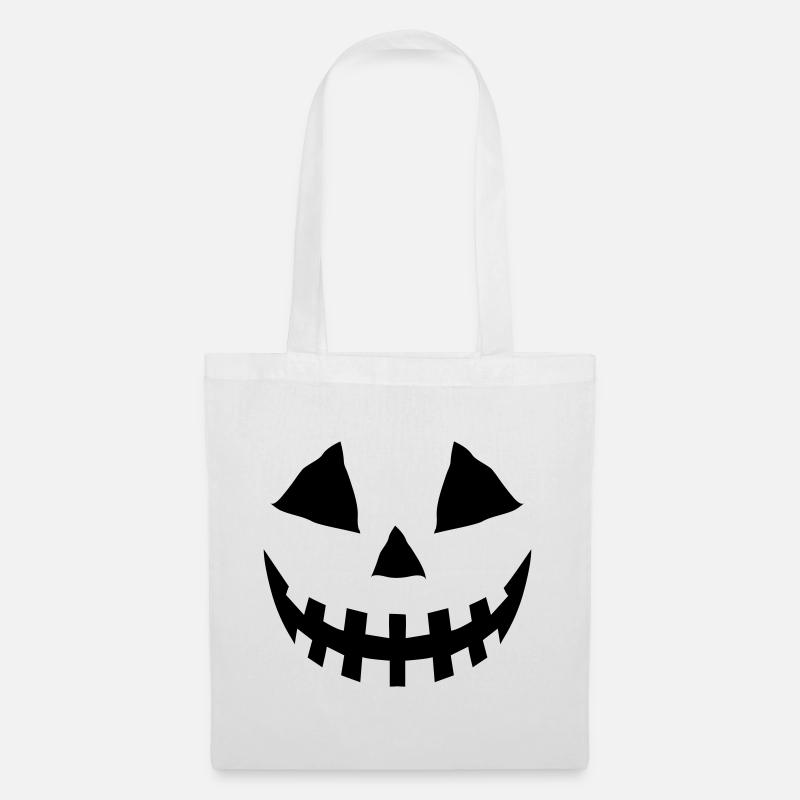 Face de citrouille - Sac en tissu - blanc