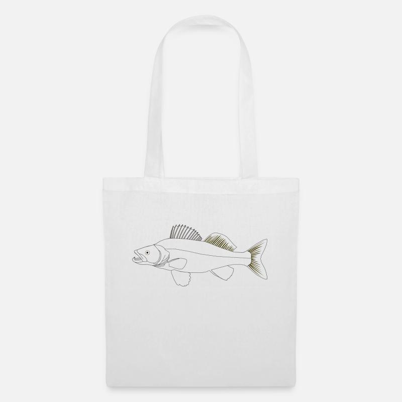 Zielfisch Zander - Stoffbeutel - Weiß