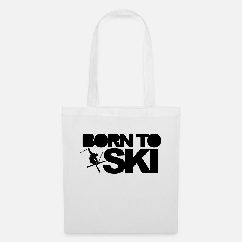 Born To Ski - Stoffbeutel - Weiß
