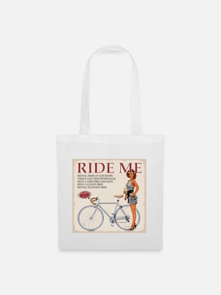 Ride Me - Fahre Fahrrad - Stoffbeutel - Weiß