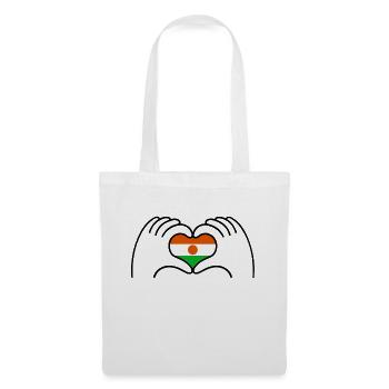 Coeur Niger - Sac en tissu - blanc - Devant