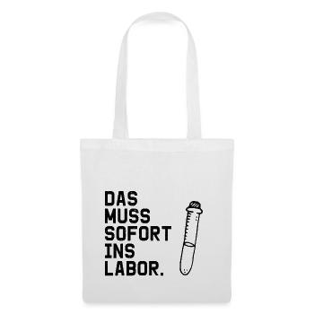 Lustige Witzige Coole Sprüche Labor - Stoffbeutel - Weiß - Vorne