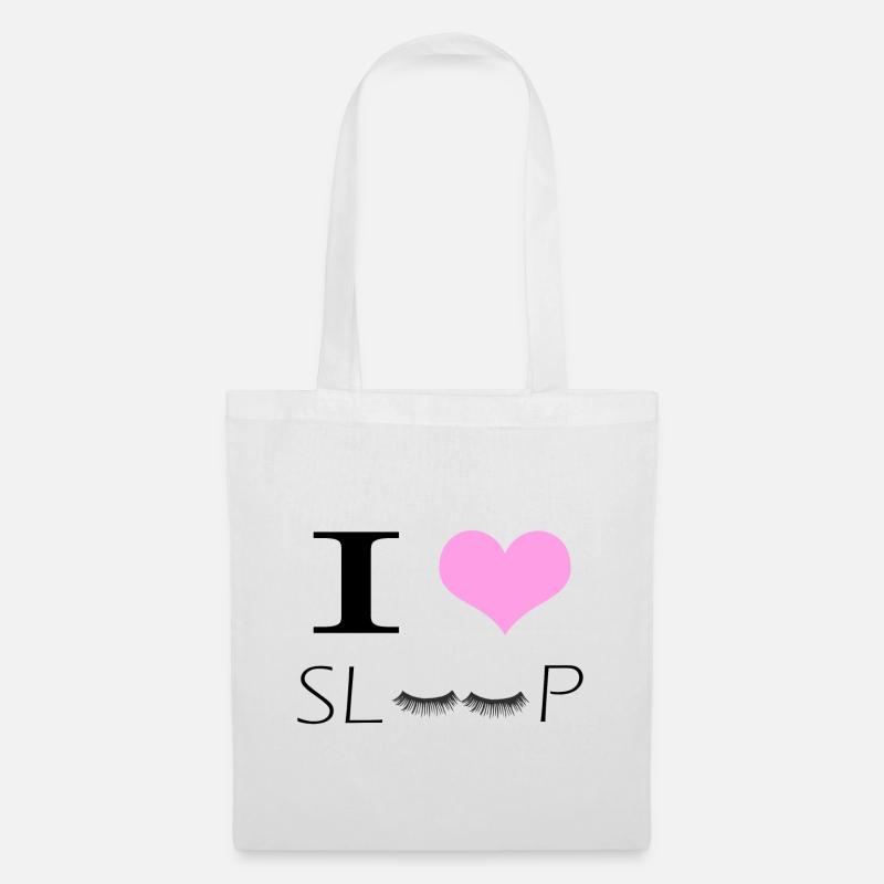 I love too Sleep! Geschenkidee - Stoffbeutel - Weiß