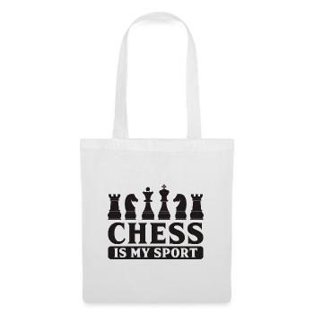 Schach Schachfiguren Brettspiel Sport Geschenkidee - Stoffbeutel - Weiß - Vorne