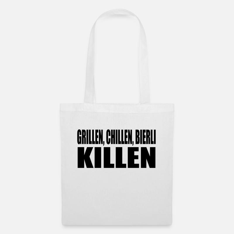 grillen chillen bierli killen - Stoffbeutel - Weiß