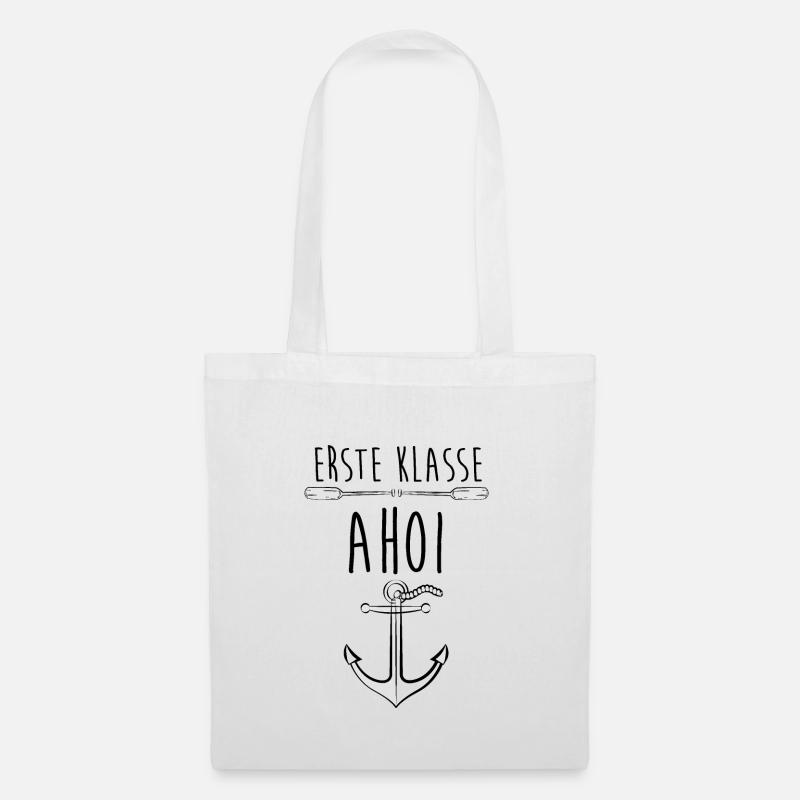 Erste Klasse Ahoi Schiff SChulanfang Geschenk - Stoffbeutel - Weiß