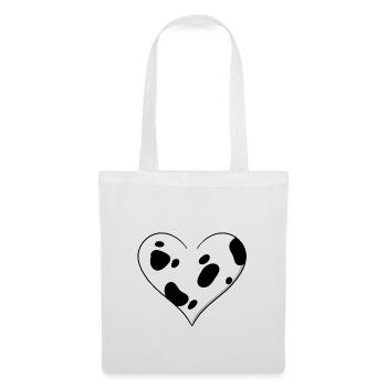 Coeur mignon dalmatien, jolie idée de cadeau - Sac en tissu - blanc - Devant
