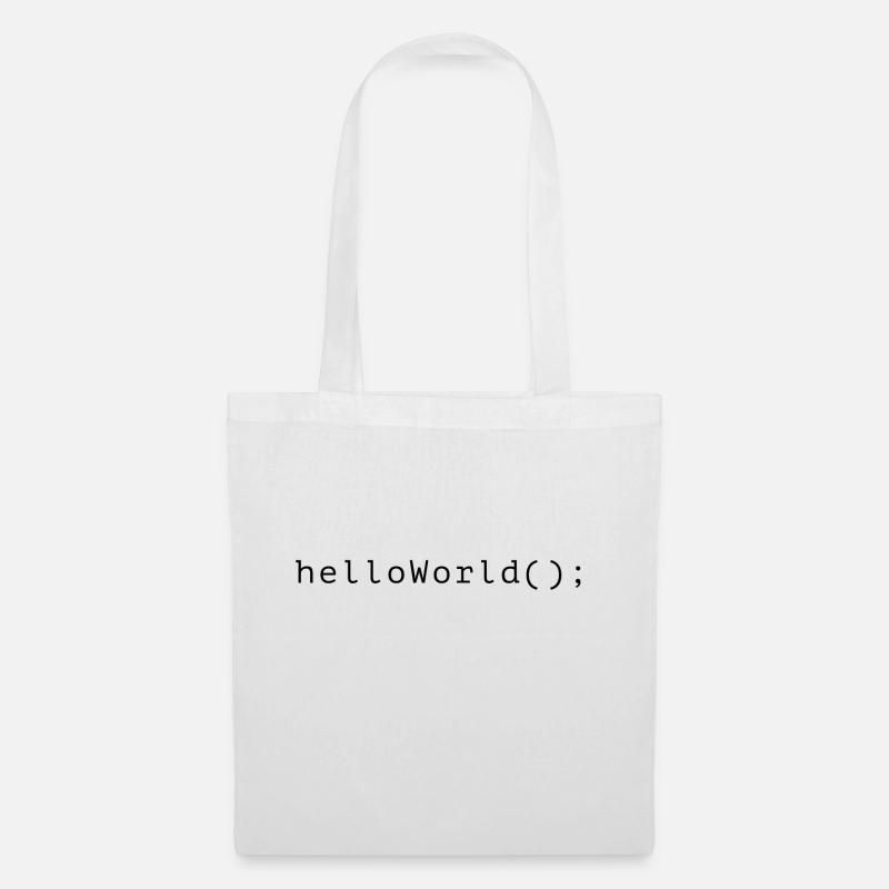 HelloWorld Programm Code Coding Informatik - Stoffbeutel - Weiß