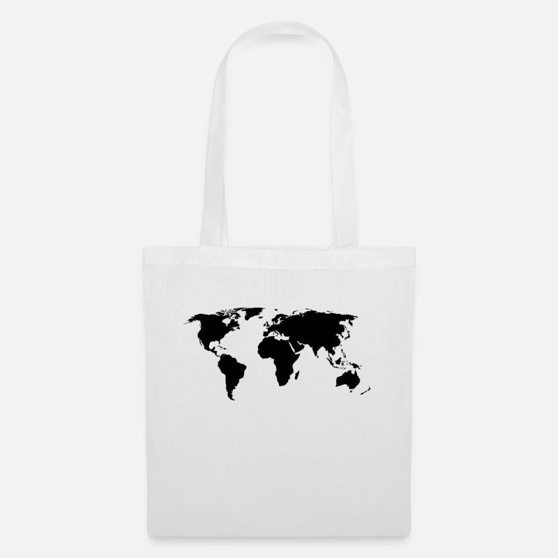 Karte der Welt - Stoffbeutel - Weiß