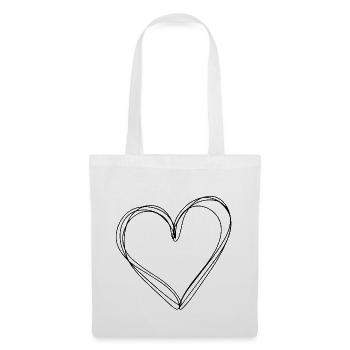 Illustration de coeur - Sac en tissu - blanc - Devant