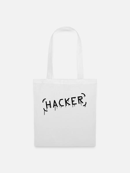 Hacker Graffiti - Stoffbeutel - Weiß