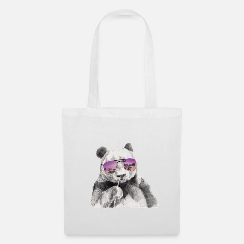 Cooler Panda Mit Sonnenbrille - Stoffbeutel - Weiß