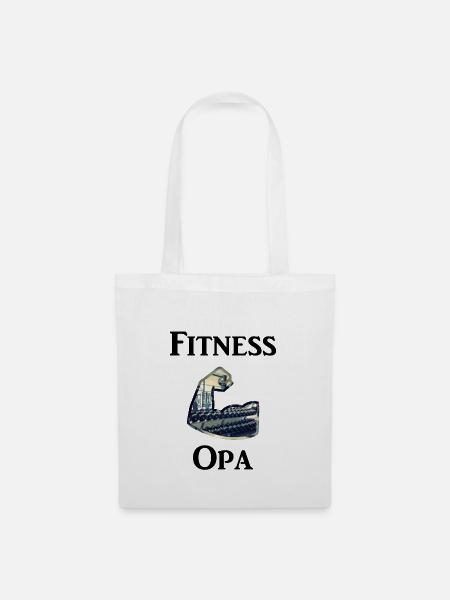 Fitness Opa - Stoffbeutel - Weiß