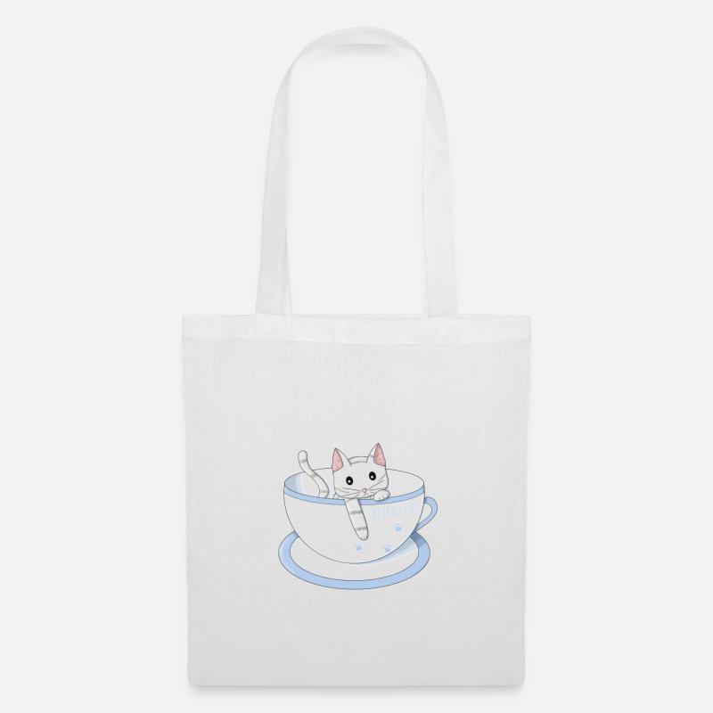 Relaxing Cup Neko version - Tote Bag - white