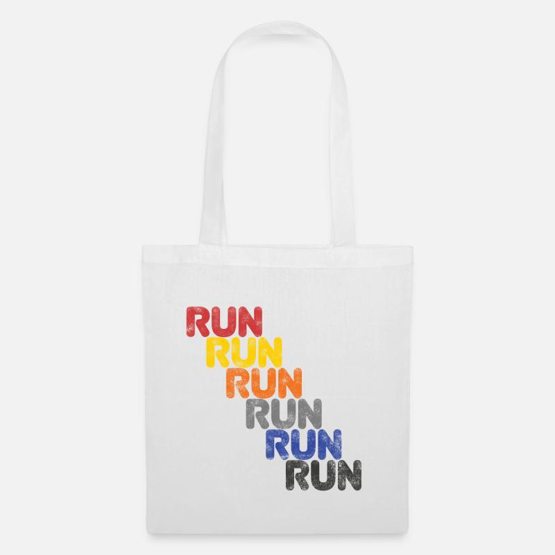 Run Run Run - Laufshirt - Stoffbeutel - Weiß