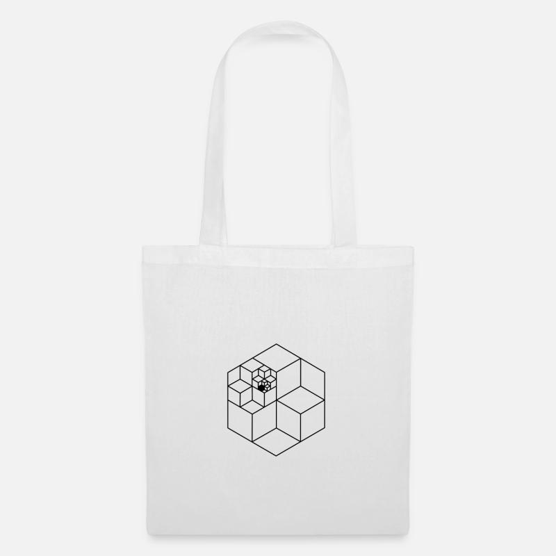 Infinity cube black pattern - Tote Bag - white