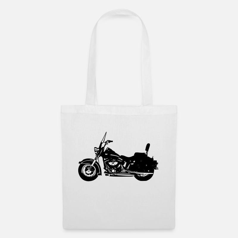 motorrad chopper - Stoffbeutel - Weiß