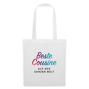 beste Cousine - Stoffbeutel - Weiß - Vorne