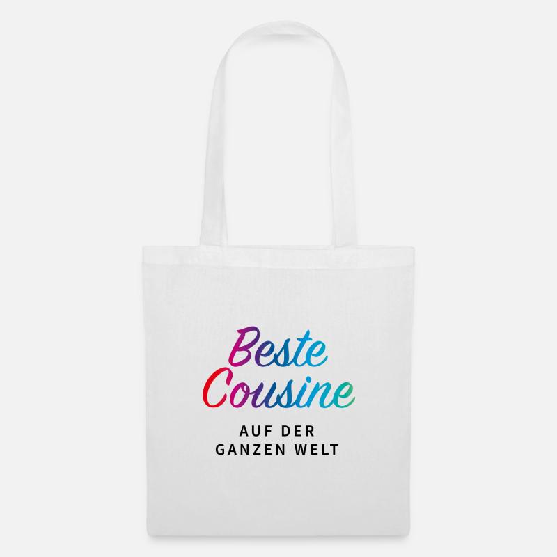beste Cousine - Stoffbeutel - Weiß