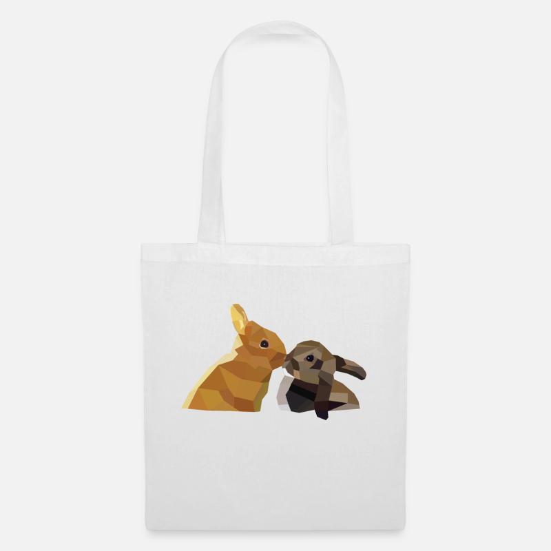 Osterhasen Polygon Hasen Kaninchen Geschenk Liebe - Stoffbeutel - Weiß