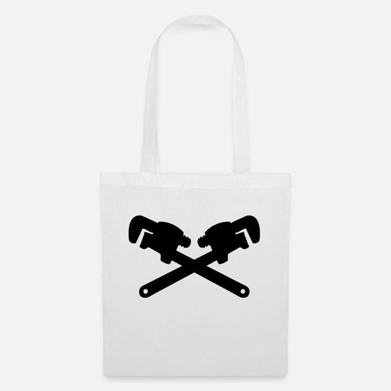 clé à molette outil mécanicien plombier - Sac en tissu - blanc