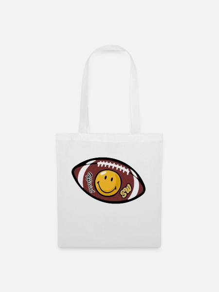 Smiley American Football - Stoffbeutel - Weiß