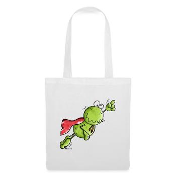 Drôle Grenouille - Sac en tissu - blanc - Devant