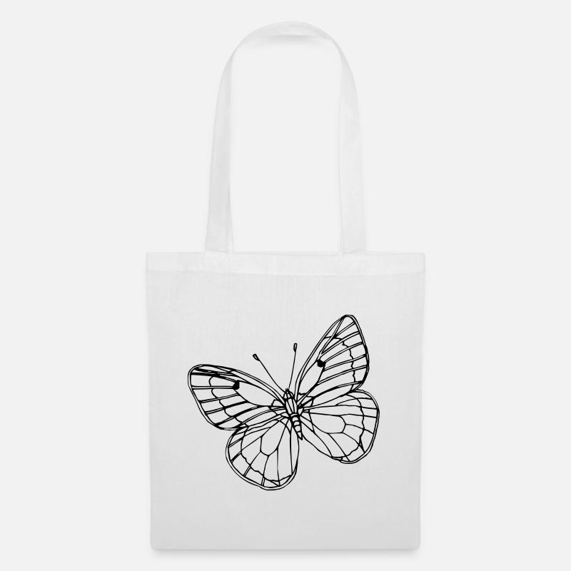 Schmetterling - Stoffbeutel - Weiß
