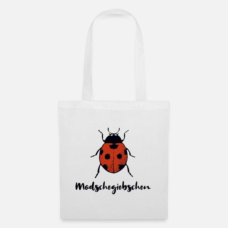 Modschegiebchen Marienkäfer Sächsisch Geschenk - Stoffbeutel - Weiß
