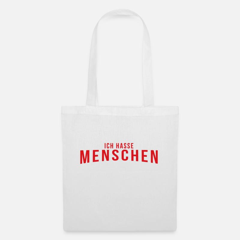 Ich hasse Menschen - Stoffbeutel - Weiß