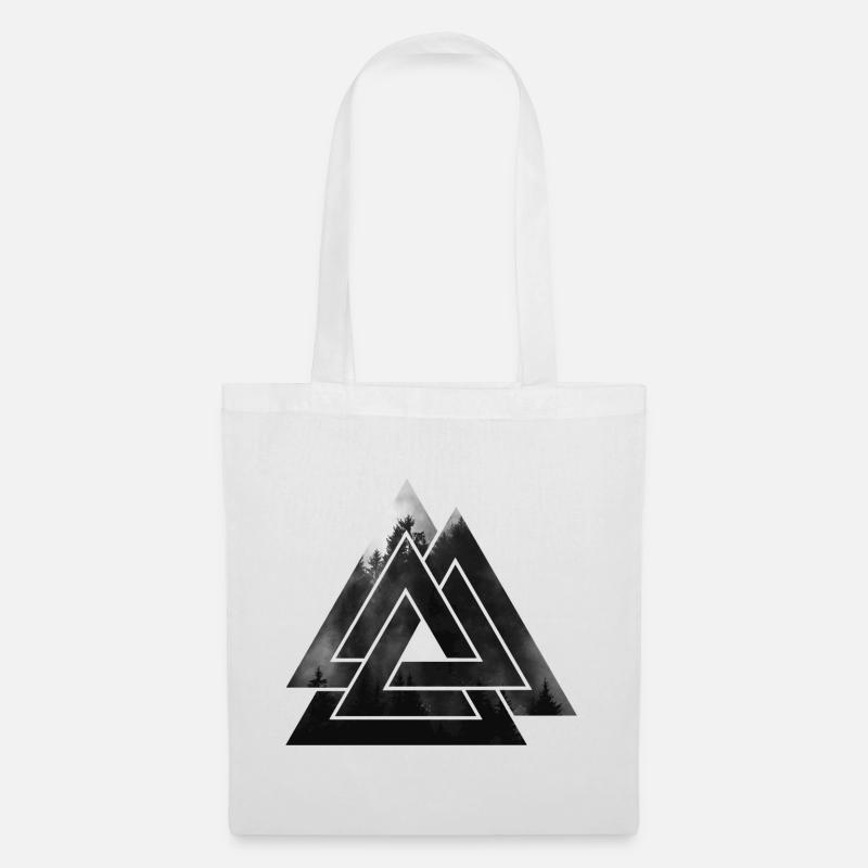 Valknut Wikinger Symbol - Stoffbeutel - Weiß