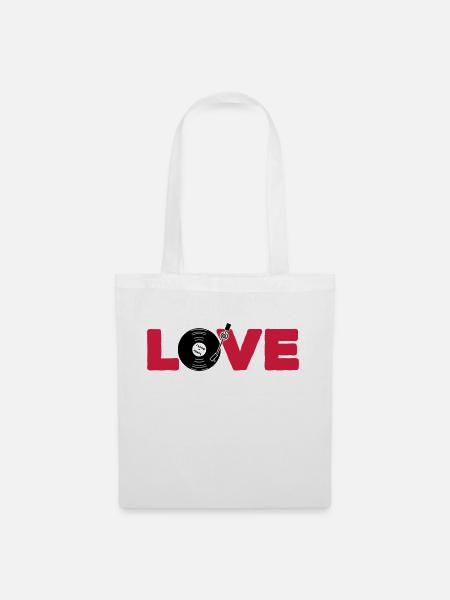 Love Vinyl 2C Farbwechsel - Stoffbeutel - Weiß