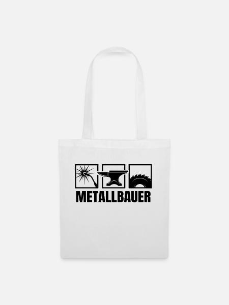 Metallbauer Schlosser Maschinenbautechniker Idee - Stoffbeutel - Weiß