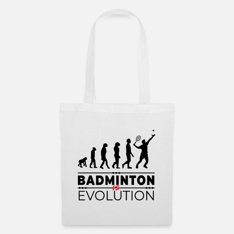 Badminton is evolution - Message Humour Parodie - Sac en tissu - blanc