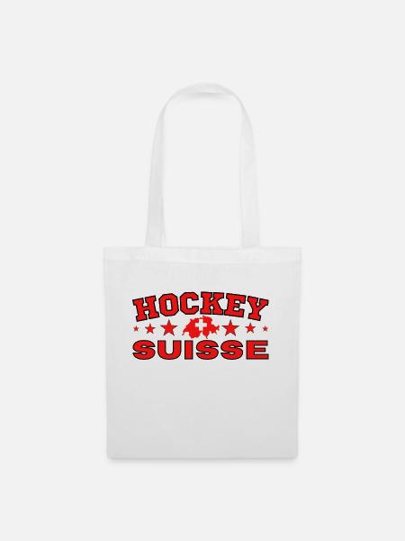 Eishockey Schweiz originelle Geschenkidee - Stoffbeutel - Weiß