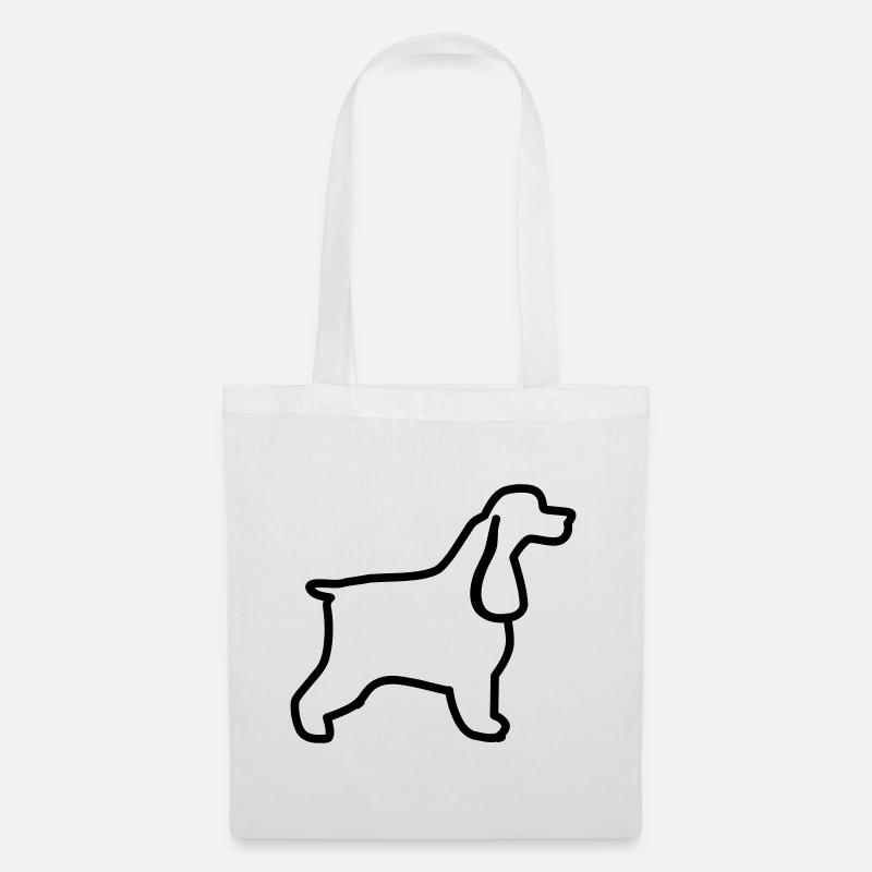 Plan cocker anglais - Sac en tissu - blanc