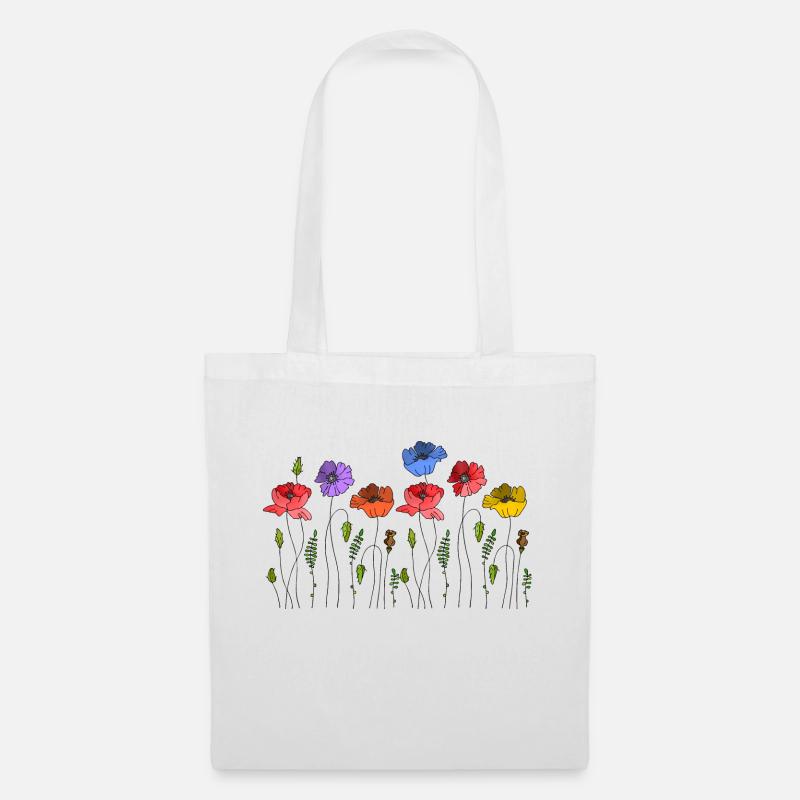 Blumen - Stoffbeutel - Weiß