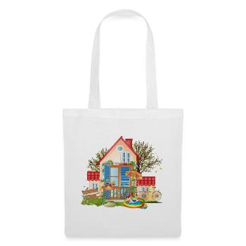 Maison de rêve pour tomber amoureux - Villa avec grand jardin - Sac en tissu - blanc - Devant