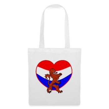 Dutch lion with heart red white blue - Tote Bag - white - Front