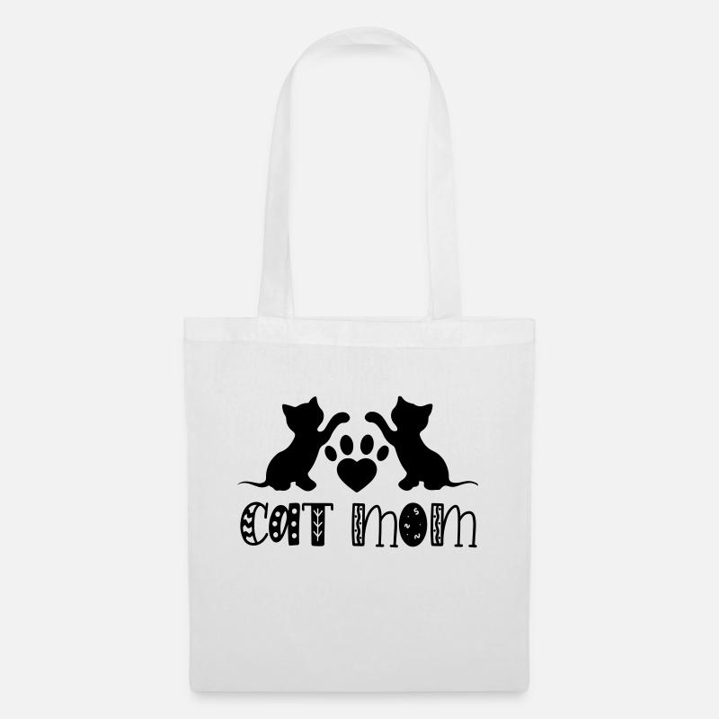 cat mom - Katzen Mama - Stoffbeutel - Weiß